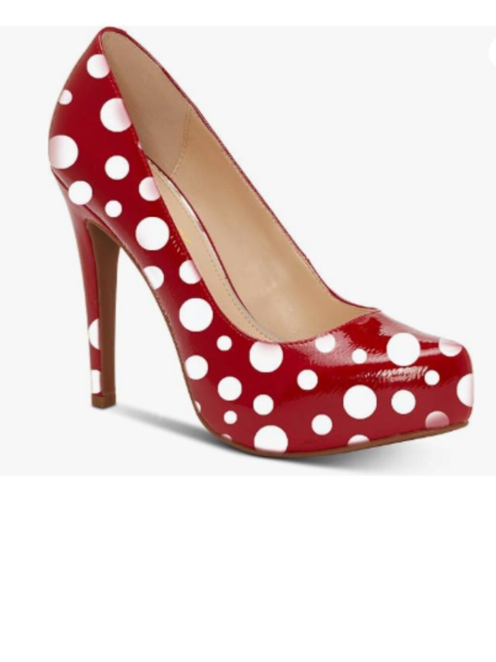 FOWT Red Polka Dot Platform Pumps Almond Toe Slip on Spike High Heels Sexy Shoes